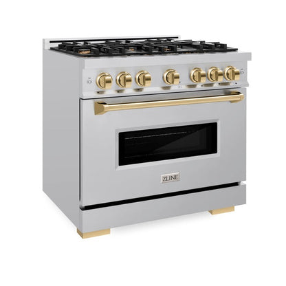 ZLINE Autograph Edition 36 in. 5.2 cu. ft. Classic Gas Range with 6 Burner Cooktop and Convection Gas Oven (CGRZ)