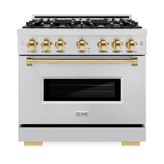 ZLINE Autograph Edition 36 in. 5.2 cu. ft. Classic Gas Range with 6 Burner Cooktop and Convection Gas Oven (CGRZ)