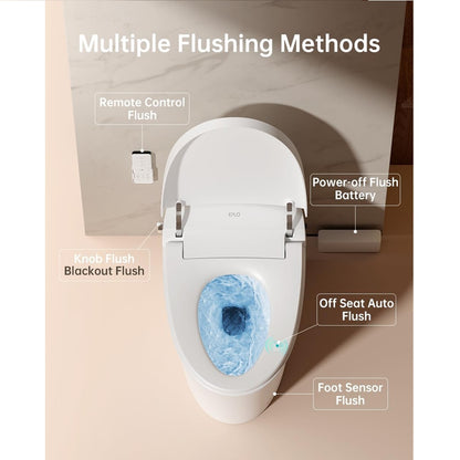 EPLO One Piece Smart Toilet Bidet, Auto Flush E18, Elongated Heated Seat