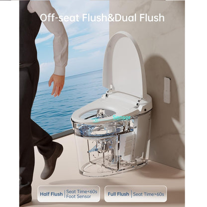 EPLO One Piece Smart Toilet Bidet, Auto Flush E18, Elongated Heated Seat