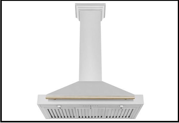 ZLINE 36 in. Autograph Edition Convertible Stainless Steel Range Hood with Stainless Steel Shell and Polished Gold Accents (KB4STZ-36-G)