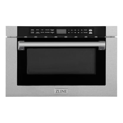 ZLINE 24 in. 1.2 cu. ft. Built-in Microwave Drawer with a Traditional Handle in Satin Stainless Steel (MWD-1-SS-H)