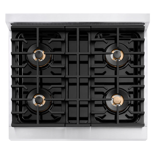 ZLINE Autograph Edition 30 in. 4.2 cu. ft. Paramount Gas Range with 4 Burner DuoPro™ Cooktop and Convection Gas Oven in Stainless Steel