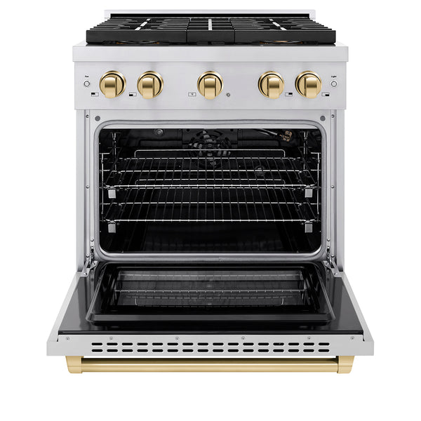 ZLINE Autograph Edition 30 in. 4.2 cu. ft. Paramount Gas Range with 4 Burner DuoPro™ Cooktop and Convection Gas Oven in Stainless Steel