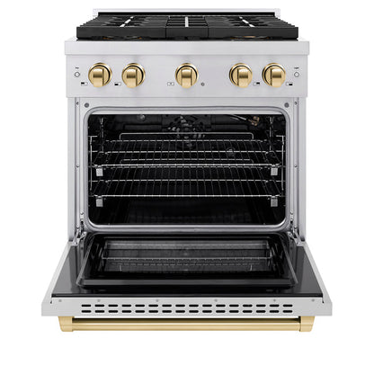 ZLINE Autograph Edition 30 in. 4.2 cu. ft. Paramount Gas Range with 4 Burner DuoPro™ Cooktop and Convection Gas Oven in Stainless Steel