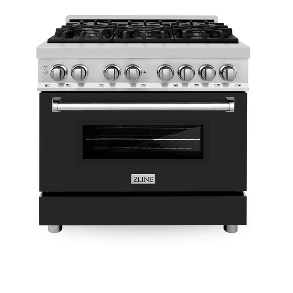 ZLINE 36 in. 4.6 cu. ft. Legacy Dual Fuel Range with 6 Burner Gas Cooktop and Electric Convection Oven in Stainless Steel