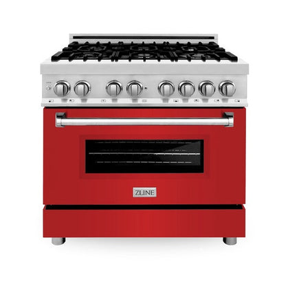 ZLINE 36 in. 4.6 cu. ft. Legacy Dual Fuel Range with 6 Burner Gas Cooktop and Electric Convection Oven (RA)