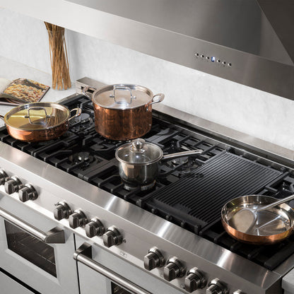 ZLINE 60 in. 7.4 cu. ft. Legacy Dual Fuel Range with 9 Burner Gas Cooktop and 2 Electric Convection Ovens in Stainless Steel with Satin Stainless Steel Doors (RA-SN-60)