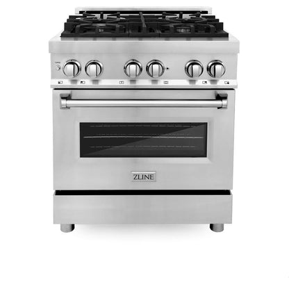 ZLINE 30 in. 4.0 cu. ft. Legacy Dual Fuel Range with 4 Burner Gas Cooktop and Electric Convection Oven in Stainless Steel