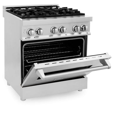 ZLINE 30 in. 4.0 cu. ft. Legacy Dual Fuel Range with 4 Burner Gas Cooktop and Electric Convection Oven in Stainless Steel