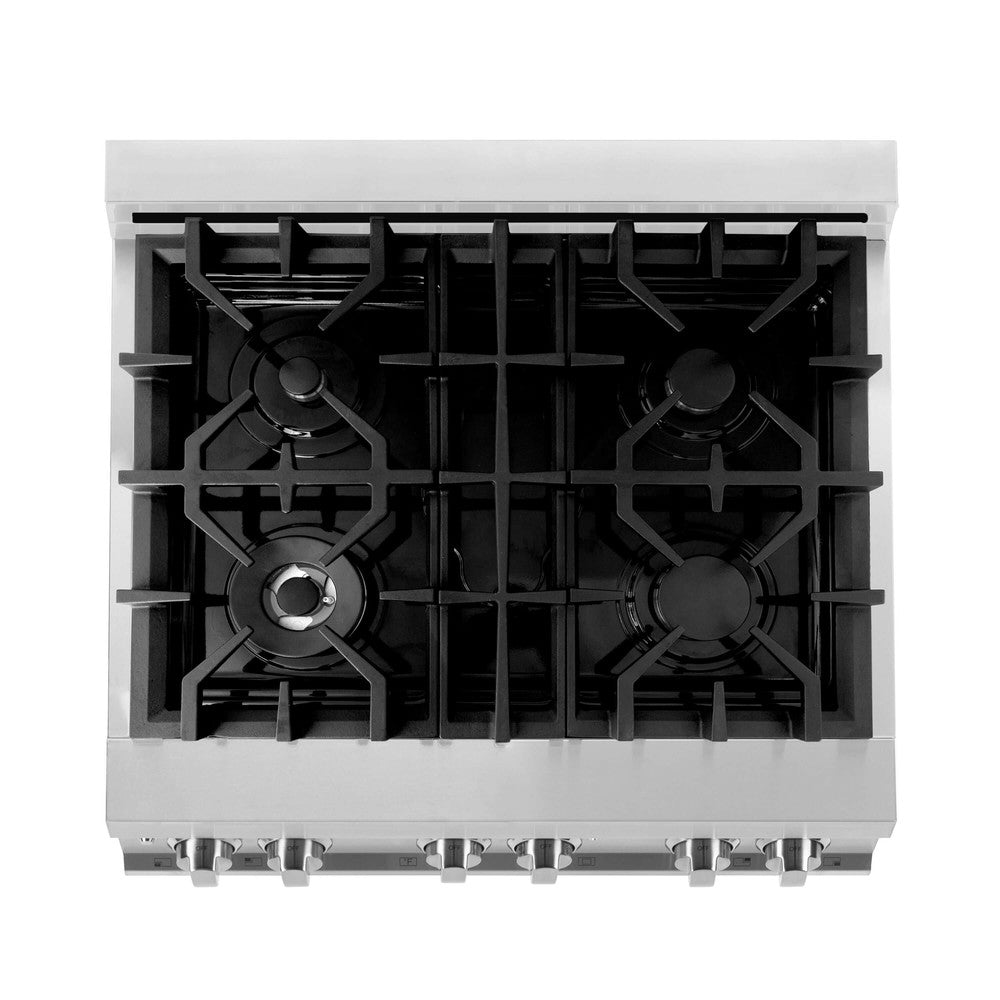 ZLINE 30 in. 4.0 cu. ft. Legacy Dual Fuel Range with 4 Burner Gas Cooktop and Electric Convection Oven in Stainless Steel