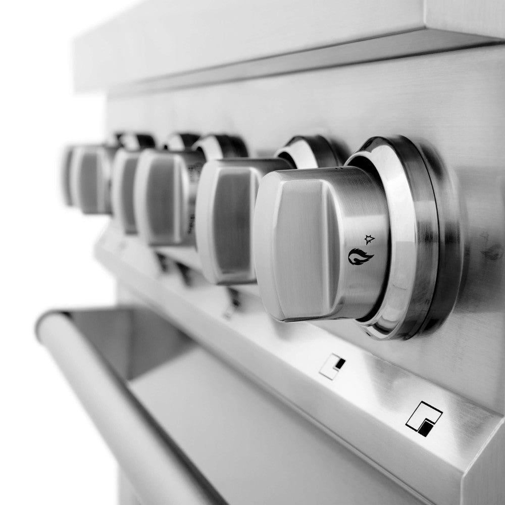 ZLINE 30 in. 4.0 cu. ft. Legacy Dual Fuel Range with 4 Burner Gas Cooktop and Electric Convection Oven in Stainless Steel