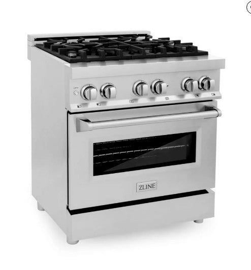 ZLINE 30 in. 4.0 cu. ft. Legacy Dual Fuel Range with 4 Burner Gas Cooktop and Electric Convection Oven in Stainless Steel