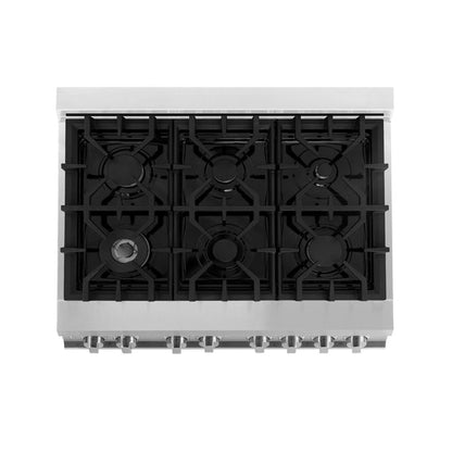 ZLINE 36 in. 4.6 cu. ft. Legacy Dual Fuel Range with 6 Burner Gas Cooktop and Electric Convection Oven in Stainless Steel