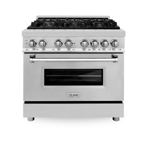 ZLINE 36 in. 4.6 cu. ft. Legacy Dual Fuel Range with 6 Burner Gas Cooktop and Electric Convection Oven (RA)