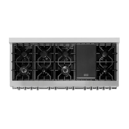 ZLINE 60 in. 7.4 cu. ft. Legacy Dual Fuel Range with 9 Burner Gas Cooktop and 2 Electric Convection Ovens in Stainless Steel (RA60)