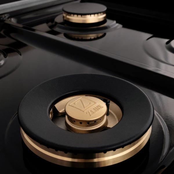 ZLINE Autograph Edition 60 in. 7.4 cu. ft. Legacy Dual Fuel Range with 9 Burner Gas Cooktop and 2 Electric Convection Ovens in Satin Stainless Steel and Accents (RASZ-SN-60-G/CB)