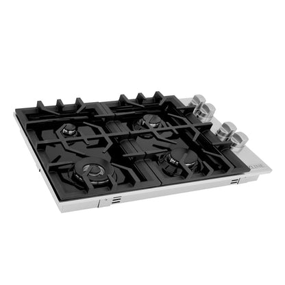 ZLINE  Gas Cooktop with 4 or 6 Gas Burners and Black Porcelain Top
