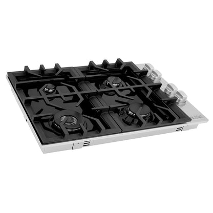 ZLINE  Gas Cooktop with 4 or 6 Gas Burners and Black Porcelain Top