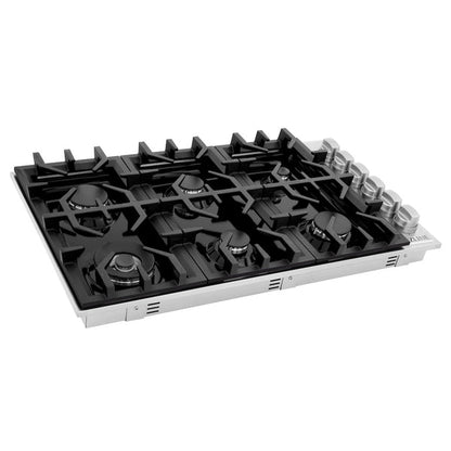 ZLINE  Gas Cooktop with 4 or 6 Gas Burners and Black Porcelain Top