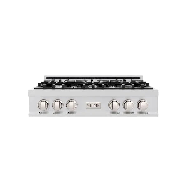 ZLINE Legacy Gas Rangetop Porcelain Cooktop in Stainless Steel. Available size 30, 36, 48 in