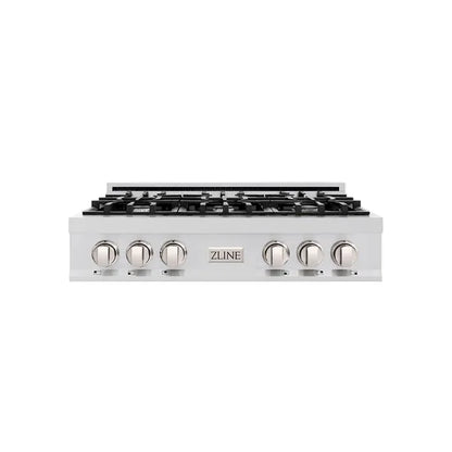 ZLINE Legacy Gas Rangetop Porcelain Cooktop in Stainless Steel. Available size 30, 36, 48 in