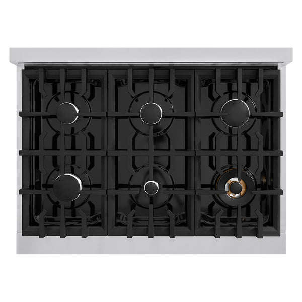 ZLINE Legacy Gas Rangetop Porcelain Cooktop in Stainless Steel. Available size 30, 36, 48 in