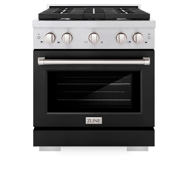 ZLINE 30 in. 4.2 cu. ft. Paramount Gas Range with 4 Burner Cooktop and Convection Gas Oven in Stainless Steel (SGR30)