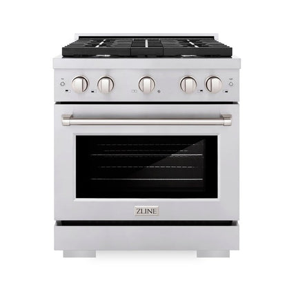 ZLINE 30 in. 4.2 cu. ft. Paramount Gas Range with 4 Burner Cooktop and Convection Gas Oven in Stainless Steel (SGR30)