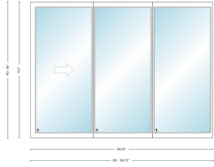 106-3/4in x 80in -Alpine 173 Sliding Patio Doors Nail on/ RETROFIT