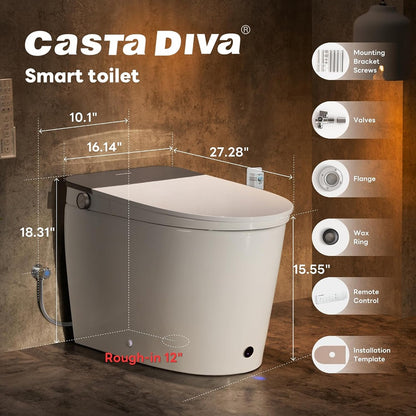 CASTA DIVA K030 Smart Bidet Toilet – Auto Open, Heated Seat, 1000g MaP Flush
