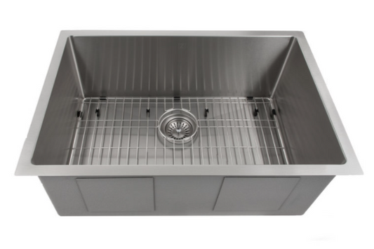 ZLINE 30" MERIBEL UNDERMOUNT SINGLE BOWL STAINLESS STEEL KITCHEN SINK WITH BOTTOM GRID (SRS-30)