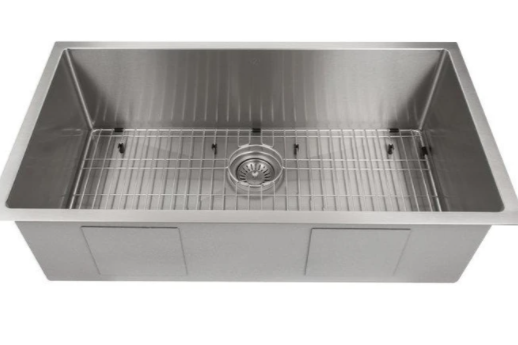 ZLINE 36" MERIBEL UNDERMOUNT SINGLE BOWL STAINLESS STEEL KITCHEN SINK WITH BOTTOM GRID (SRS-36)