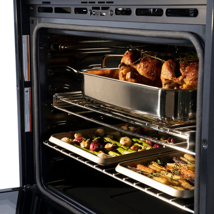 WADZ-30-CB ZLINE 30 IN. AUTOGRAPH EDITION PROFESSIONAL TRUE CONVECTION DOUBLE WALL OVEN WITH AIR FRY AND SELF CLEAN IN STAINLESS STEEL WITH CHAMPAGNE BRONZE HANDLES