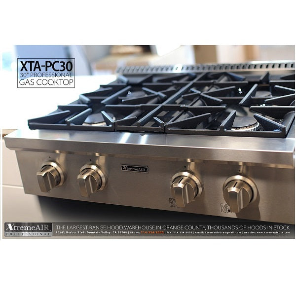 XTA-PC30, 30" PROFESSIONAL GAS COOKTOP