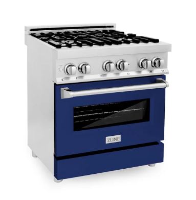 ZLINE 30 in. 4.0 cu. ft. Legacy Dual Fuel Range with 4 Burner Gas Cooktop and Electric Convection Oven in Stainless Steel