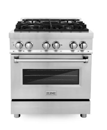 ZLINE 30 in. 4.0 cu. ft. Legacy Dual Fuel Range with 4 Burner Gas Cooktop and Electric Convection Oven in Stainless Steel