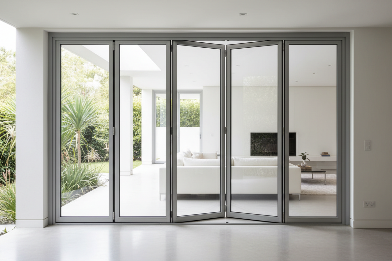 Aluminum Folding Patio Door – 144″ wide - 5 panles