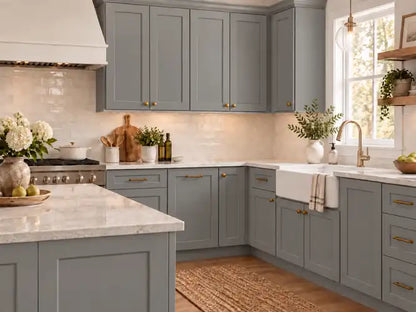 Frameless Gray Shaker Cabinet
