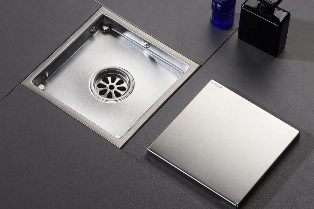 SHOWER DRAIN 110MMX110MM STAINLESS STEEL