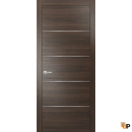 Planum 0020 Chocolate Ash, Single solid wood with honeycomb modern interior swing door