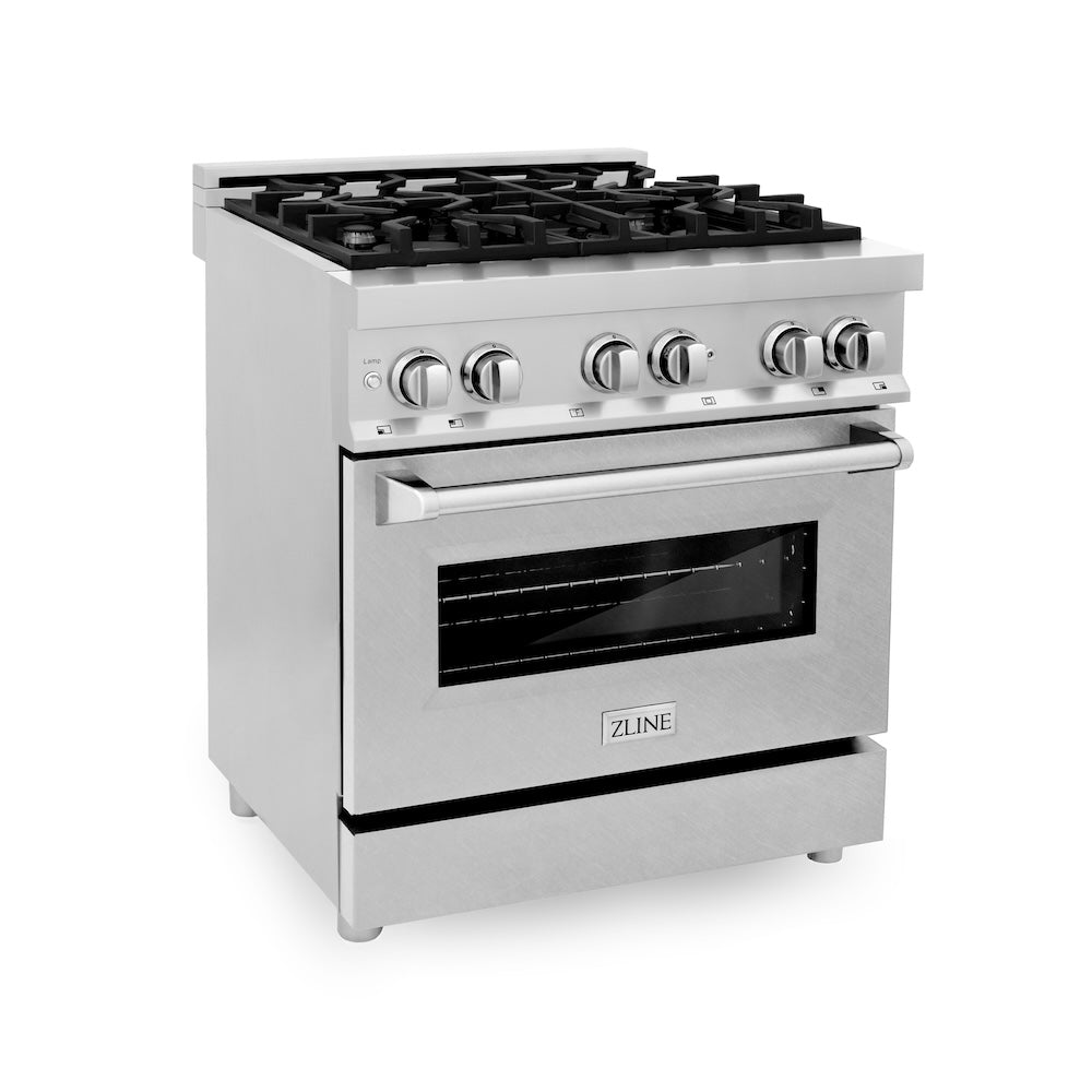 ZLINE 30 in. 4.0 cu. ft. Legacy Dual Fuel Range with 4 Burner Gas Cooktop and Electric Convection Oven in Stainless Steel