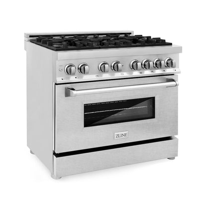 ZLINE 36 in. 4.6 cu. ft. Legacy Dual Fuel Range with 6 Burner Gas Cooktop and Electric Convection Oven in Stainless Steel