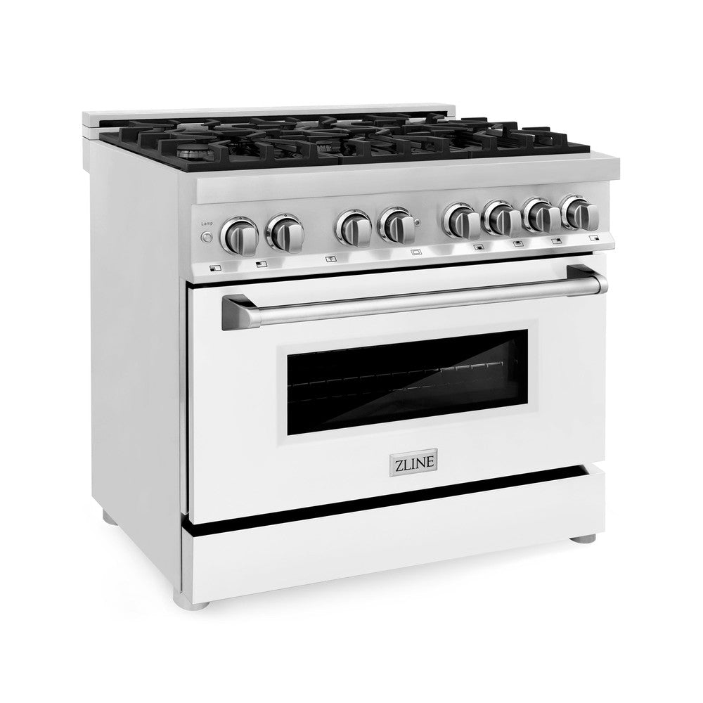 ZLINE 36 in. 4.6 cu. ft. Legacy Dual Fuel Range with 6 Burner Gas Cooktop and Electric Convection Oven in Stainless Steel