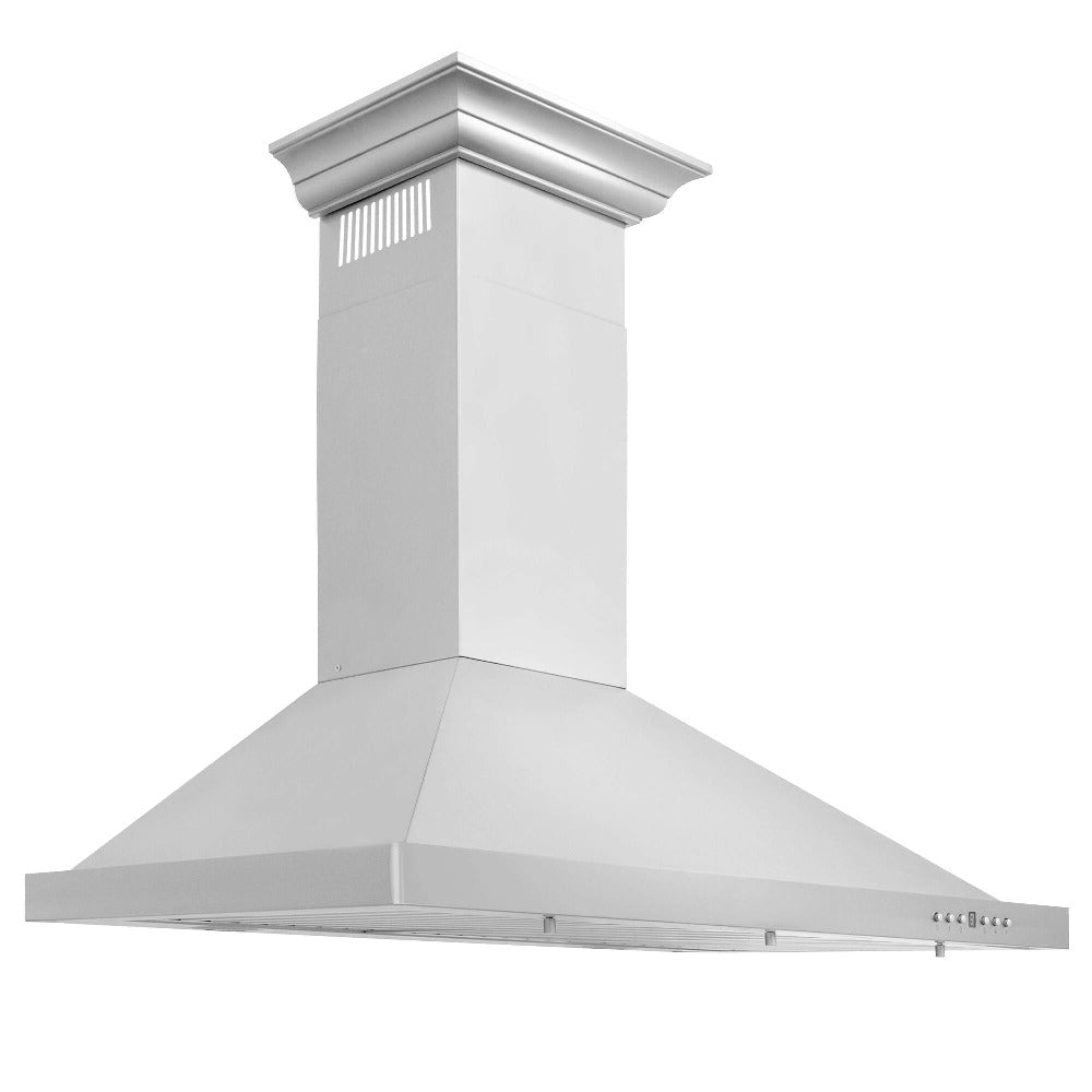 ZLINE Convertible Vent Wall Mount Range Hood in Stainless Steel with Crown Molding