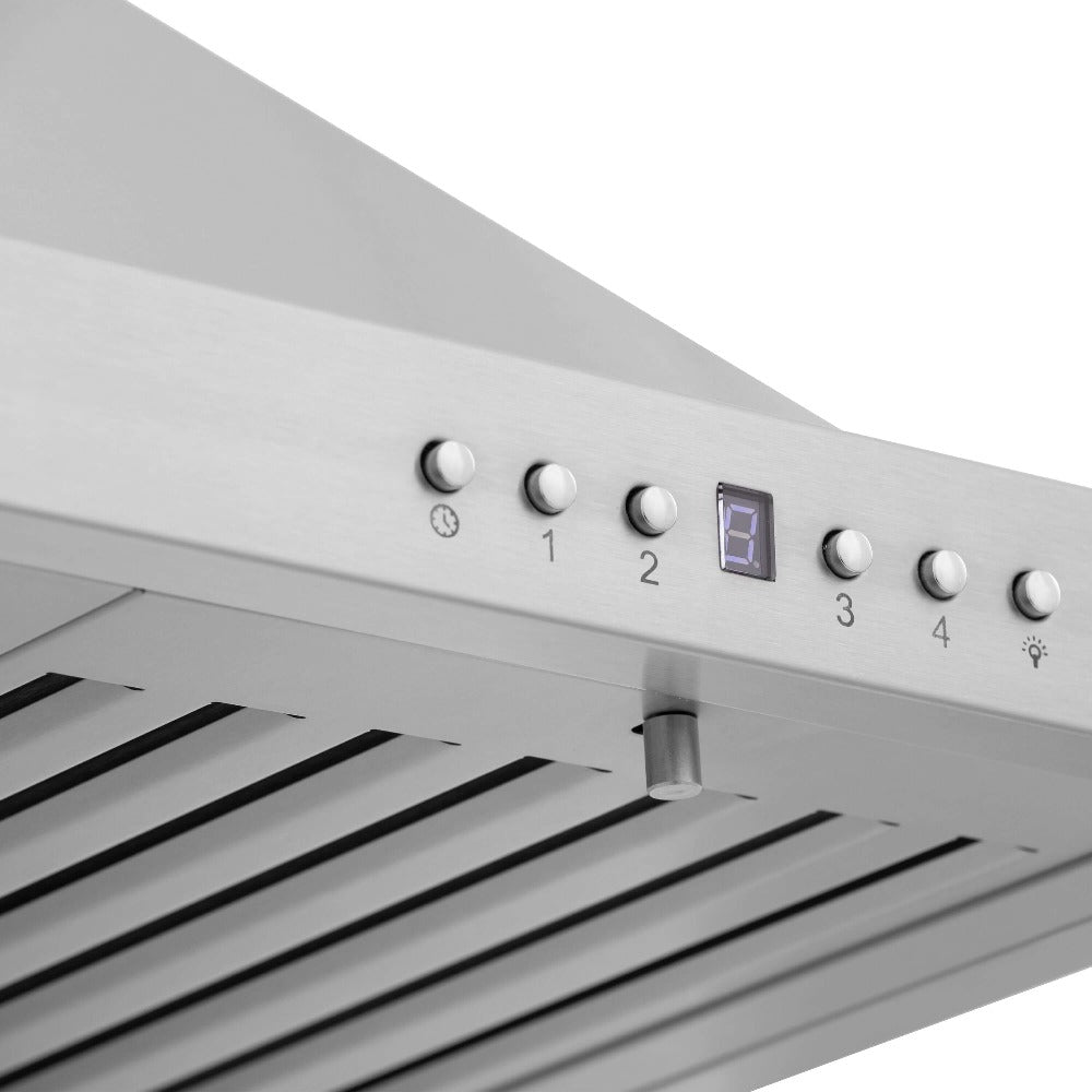 ZLINE Convertible Vent Wall Mount Range Hood in Stainless Steel with Crown Molding