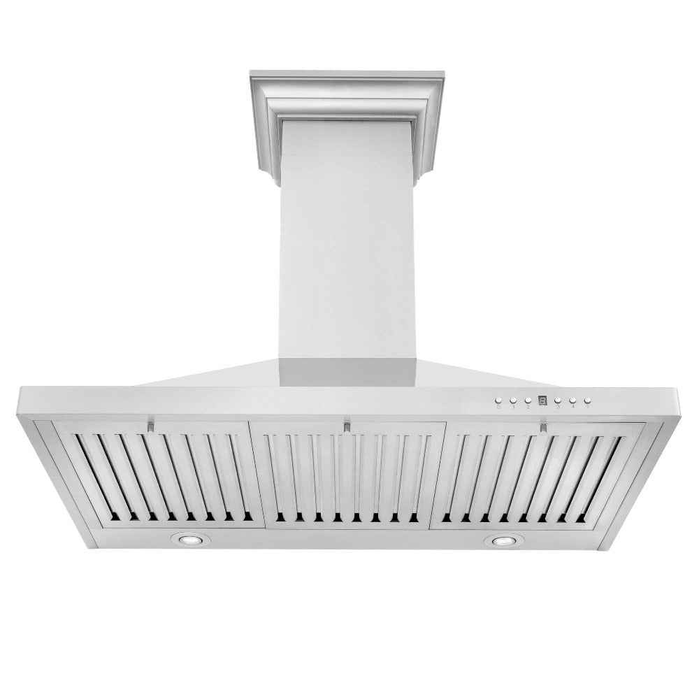 ZLINE Convertible Vent Wall Mount Range Hood in Stainless Steel with Crown Molding