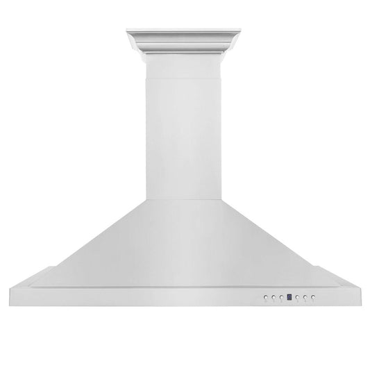 ZLINE Convertible Vent Wall Mount Range Hood in Stainless Steel with Crown Molding
