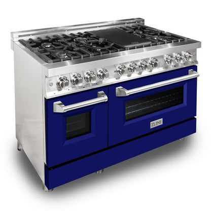 ZLINE 48 in. 6.0 cu. ft. Legacy Dual Fuel Range with 7 Burner Gas Cooktop and 2 Electric Ovens in Stainless Steel with Satin Stainless Steel Doors